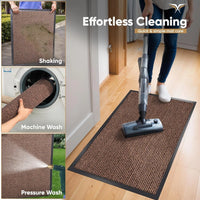 Non-Slip Door Mat 40x60cm - Heavy Duty Washable & Dust-Grabbing Design