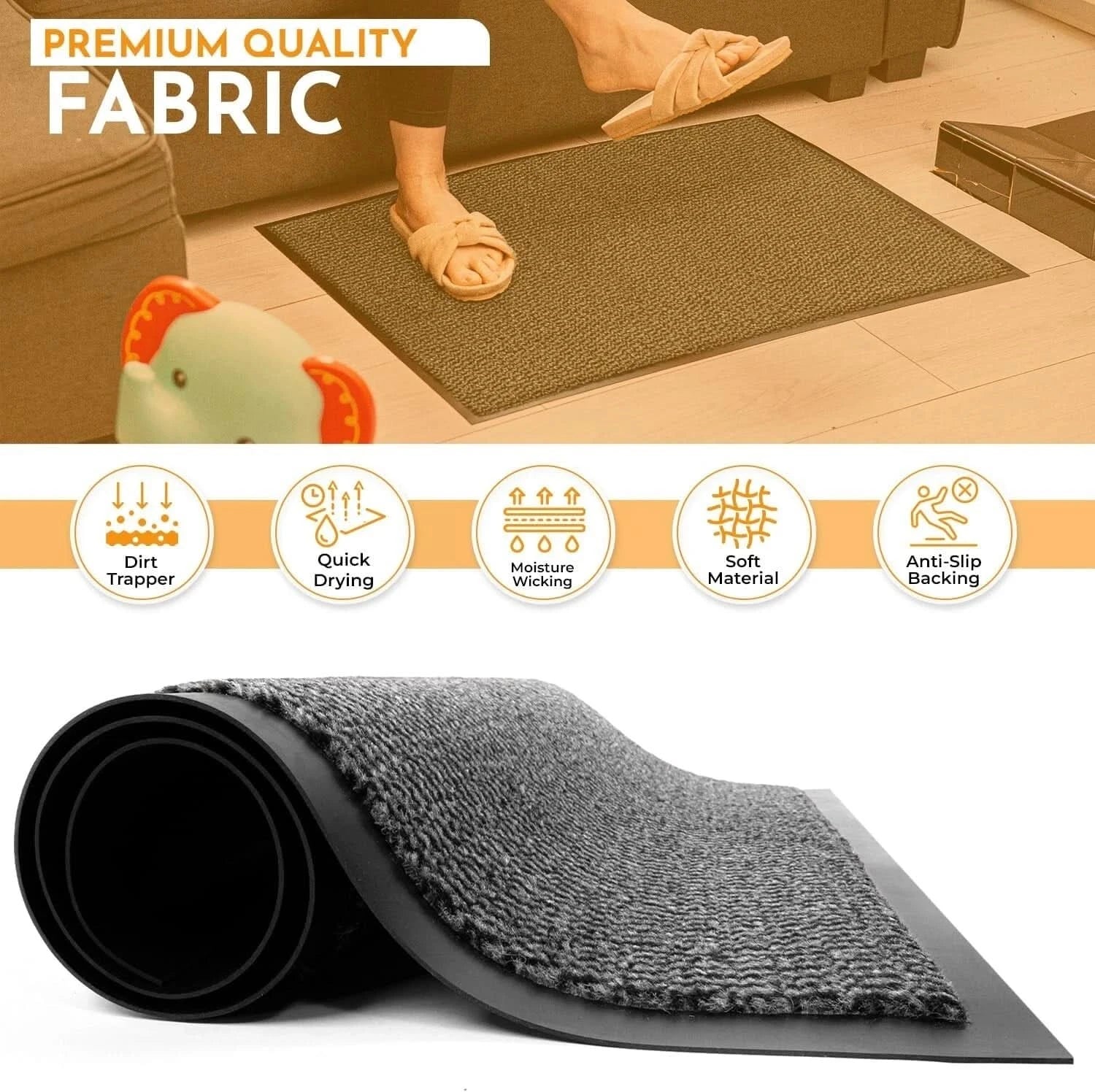 Large Heavy Duty Non Slip Rubber Barrier Mat Door Mats Runner Rugs Kitchen Hall