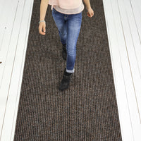 Anthracite Entrance Matting - Ribbed Door Mat - Reception Doorway - Brown Black