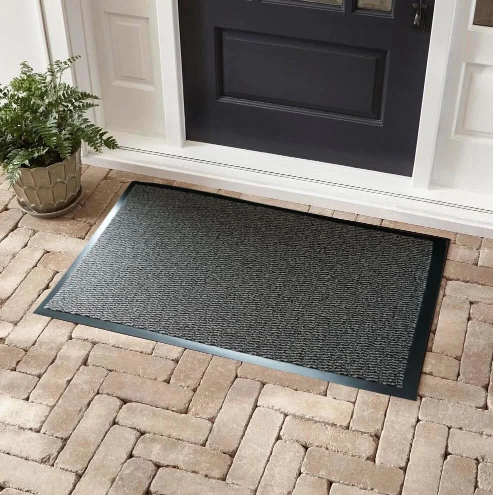 Non Slip Heavy Duty Dirt Rubber Edged PVC Barrier Door Entrance Mats - Beige