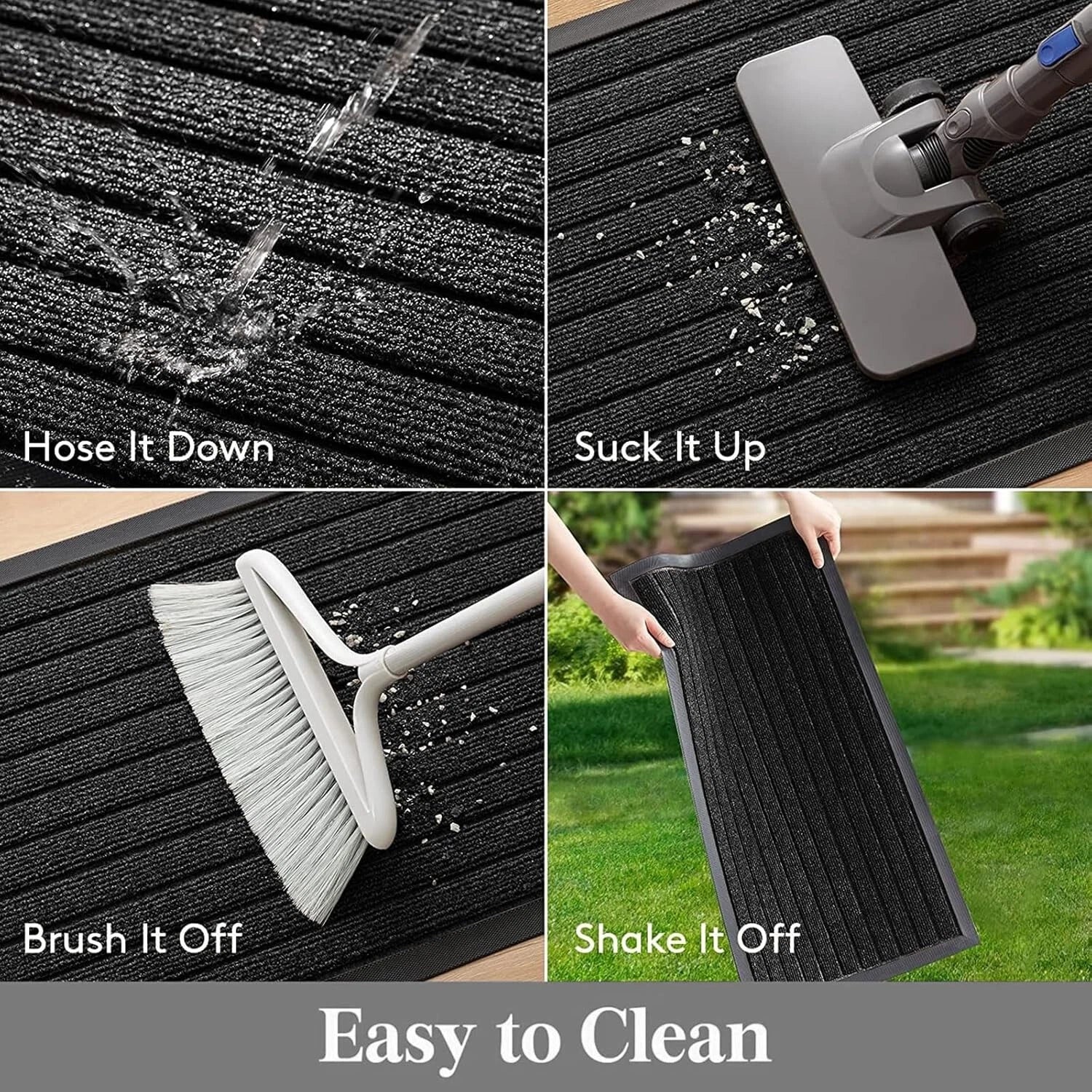 Heavy duty rubber non-slip washable carpet indoor and outdoor door mat (43*75cm)