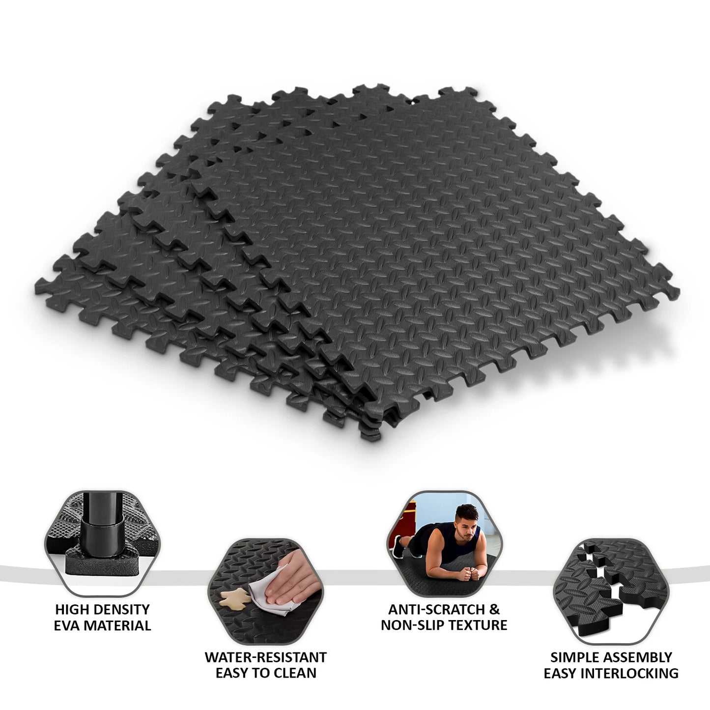 Interlocking Soft EVA Foam Floor Mat Tiles Gym Yoga Play Room Hot Tub Spa Tent