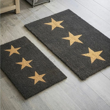 Three Star Doormat Natural Coir Indoor Modern Available In Small or Large
