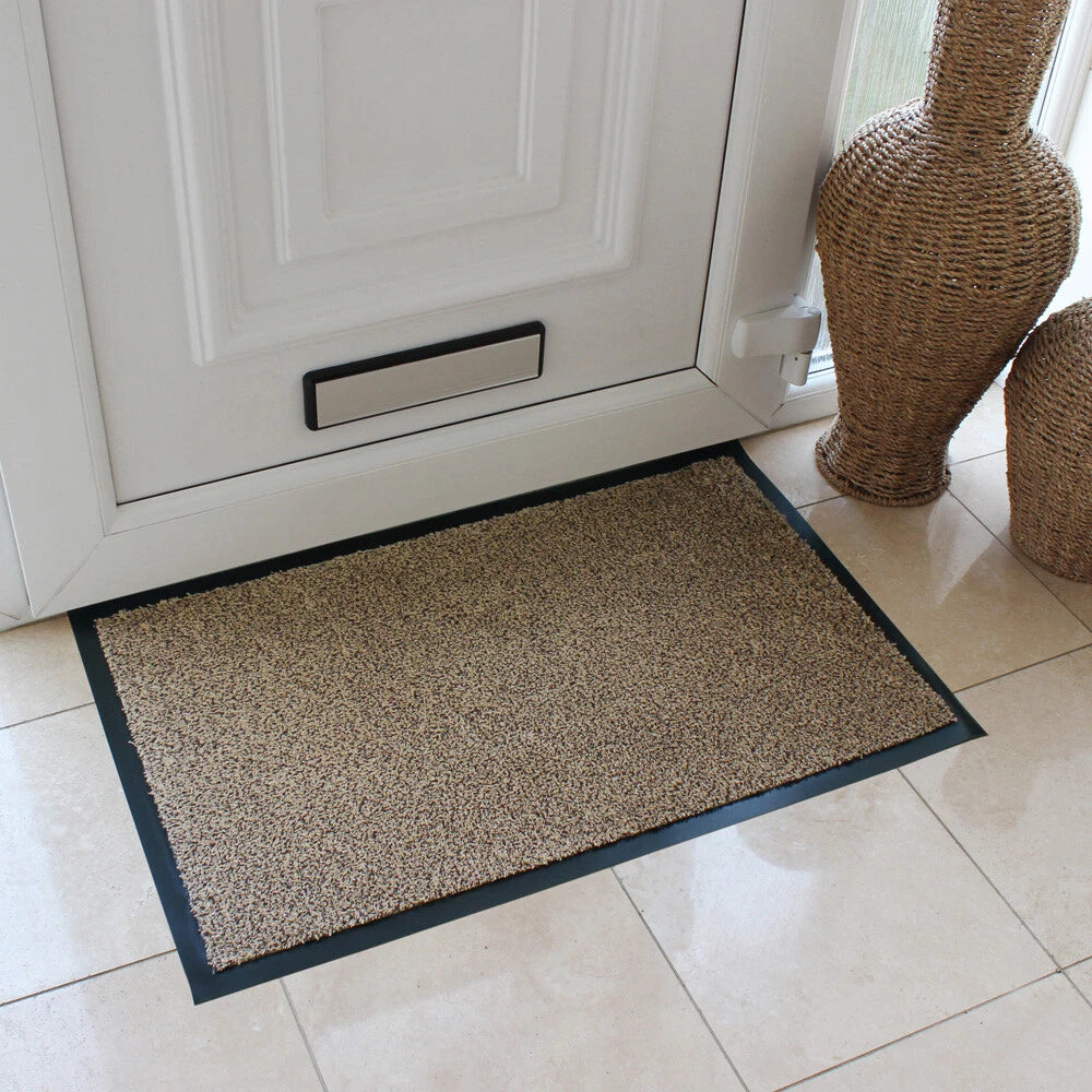 JVL Admiral Machine Washable Microfibre Barrier Door Floor Mat, 50x80cm/ 60x90cm