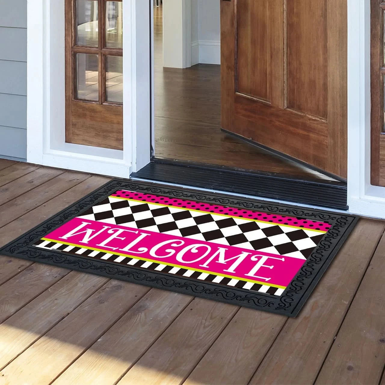 Briarwood Lane Neon Checkerboard Doormat