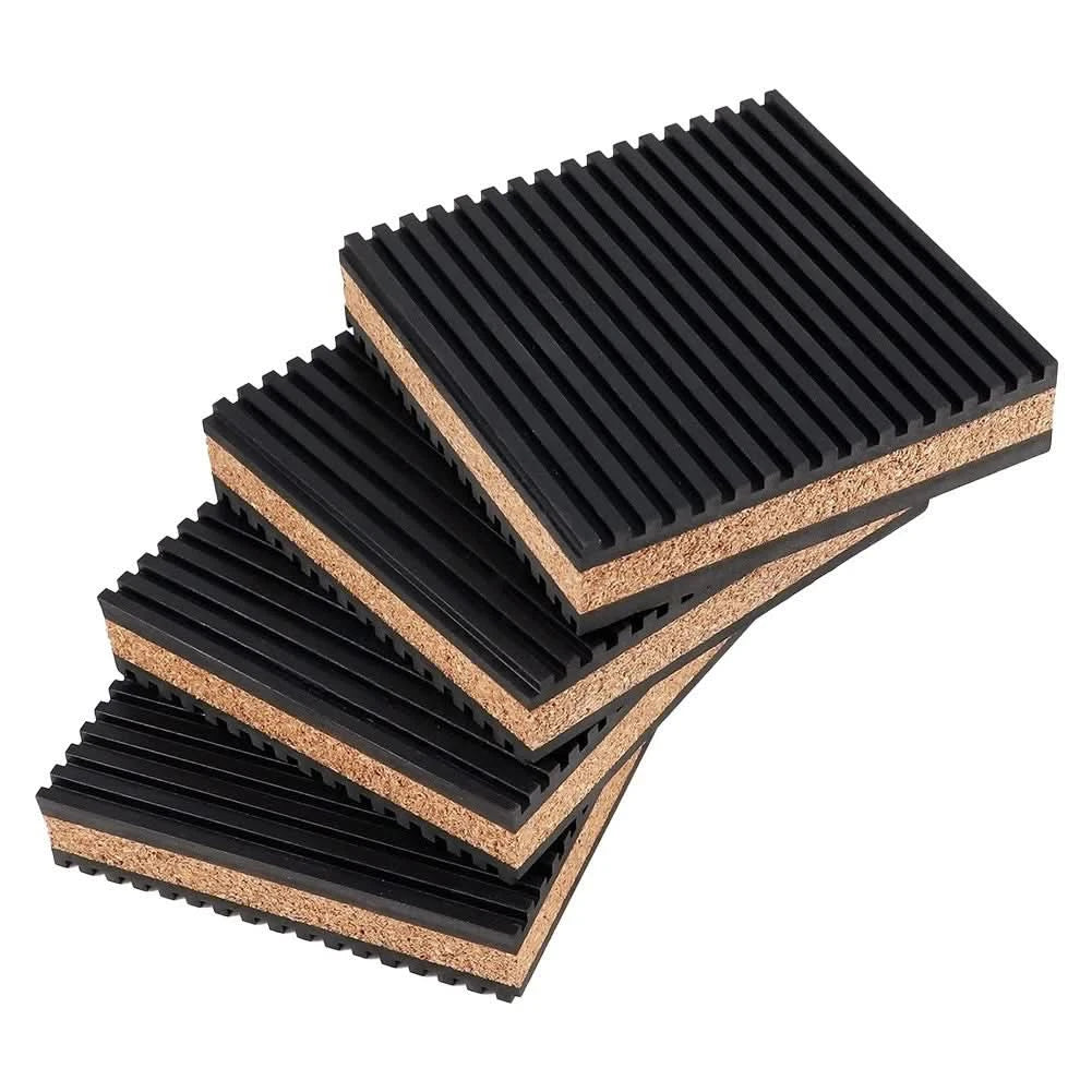 Composite Rubber Cork Mats Set of 4 for Enhanced Stability and Noise Control