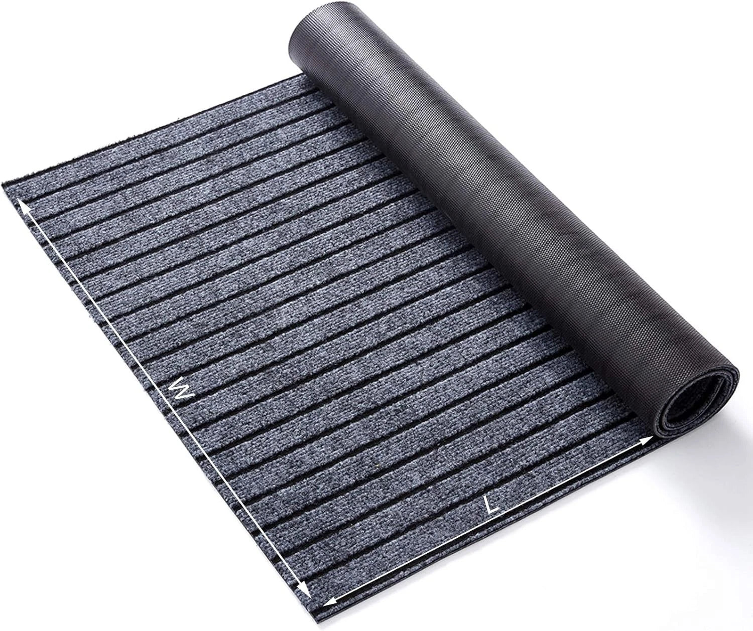 Heavy Duty Non Slip Rubber Door Mat Indoor Outdoor Washable Grey
