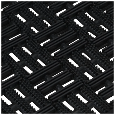 Door Mat Black Rubber 45x75cm 10mm Non-Slip Drainage Entrance Mat Heavy-Duty Pro