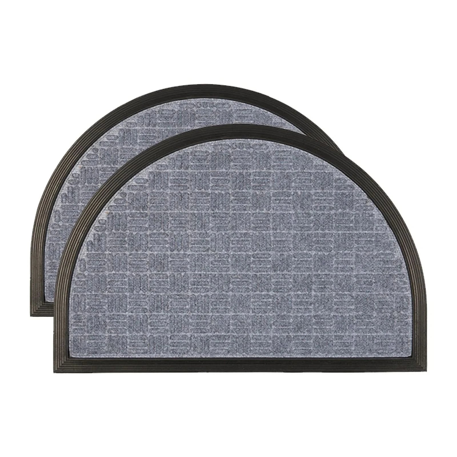 2x Heavy Duty Door Mats Extra Tough Indoor Outdoor Office Mats 60 x 40cm Grey