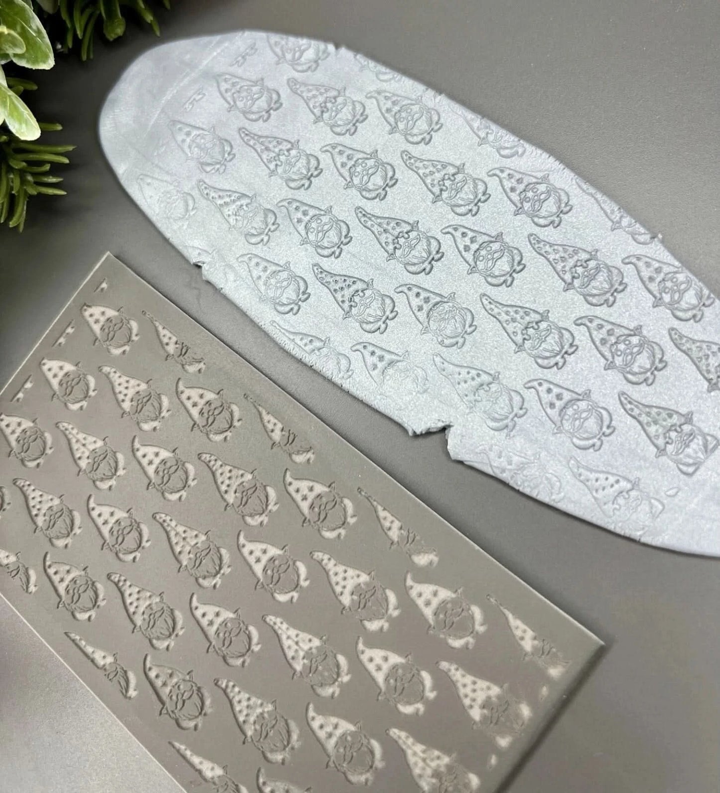 Polymer clay texture mat Gnome 1_ Rubber texture mat_ Christmas texture_ Clay to