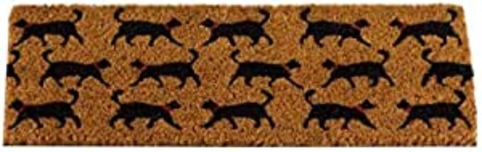 Cats Pattern Doormat Entry Hallway Natural Coir Indoor Outdoor Mat Easy Clean