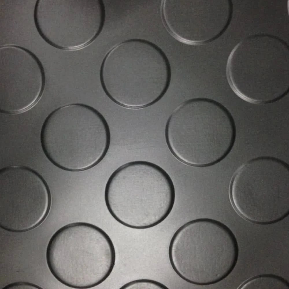 Rubber Flooring Mat Roll (3mm) + Trim-Fix Glue | Anti-Slip Coin Pattern Durable