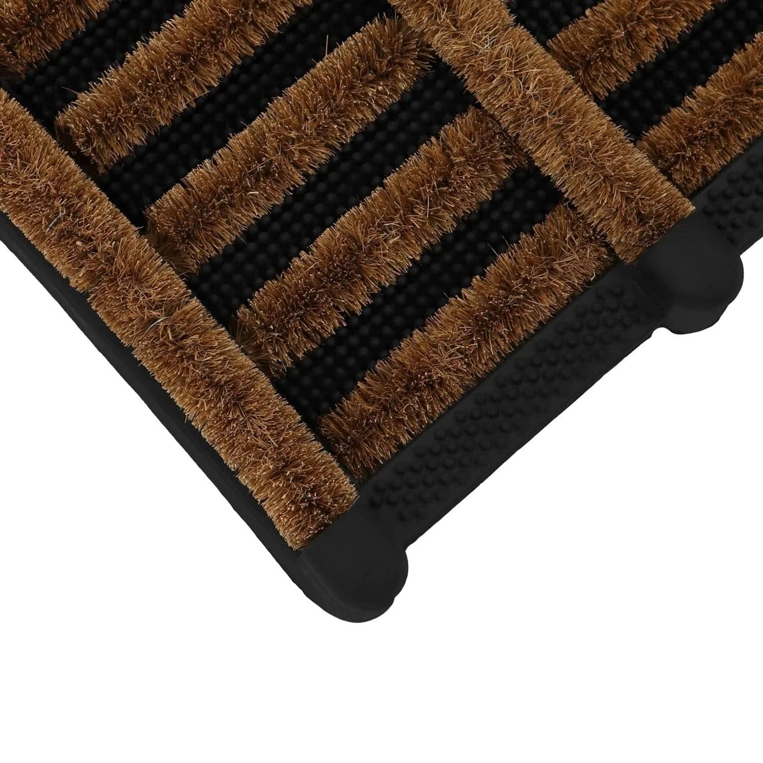 JVL Outdoor Nimbus Boot Scraper Coir Doormat with Rubber Backing 30x35cm