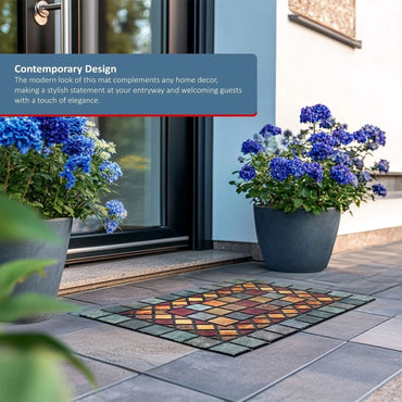 Elegant Tile Mat Barrier Doormat Eco-Friendly Scrape and Non-Slip Doormat75x44cm