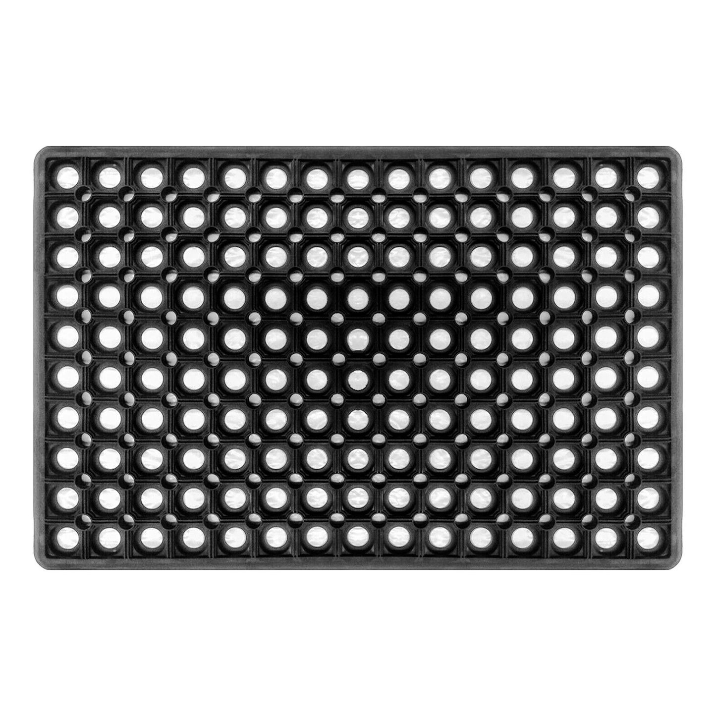Anti Slip Indoor Outdoor Rubber Mat with Holes, Washable Light Weigh Holo Mat