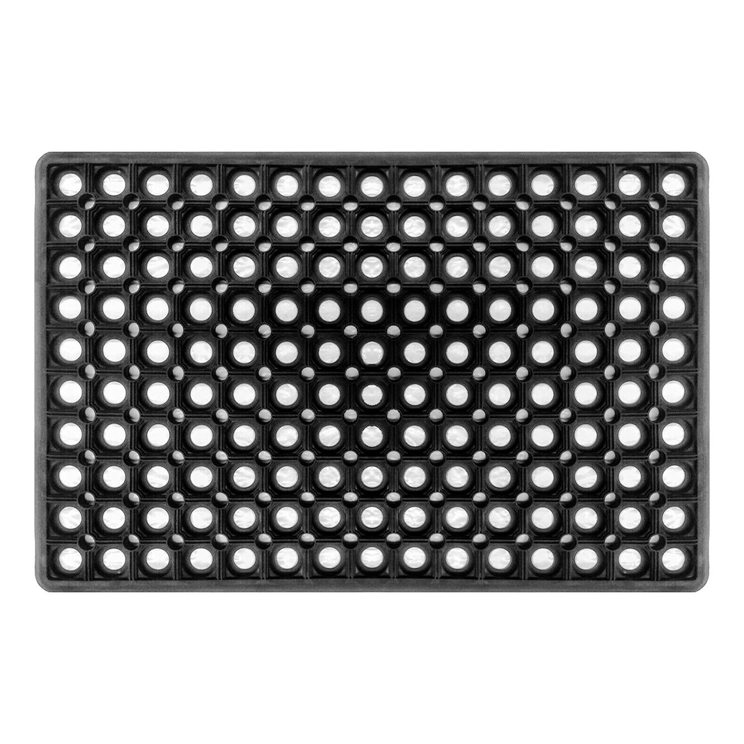 Anti Slip Indoor Outdoor Rubber Mat with Holes, Washable Light Weigh Holo Mat