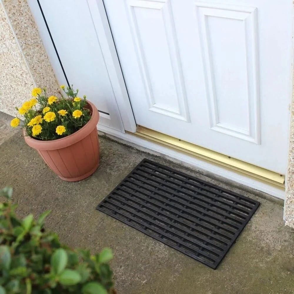 Non-Slip Industrial Rubber Door Mat Outdoor House Entrance Floor Rug 61x36cm