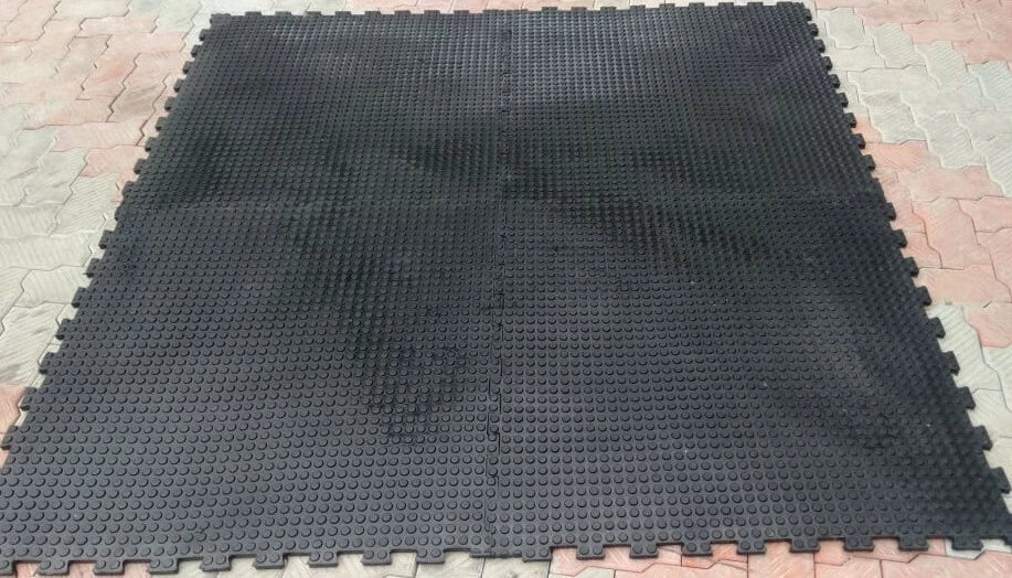 Interlocking Rubber Gym mat 1mx1mx20mm solid rubber coin top design both side