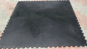 Interlocking Rubber Gym mat 1mx1mx20mm solid rubber coin top design both side