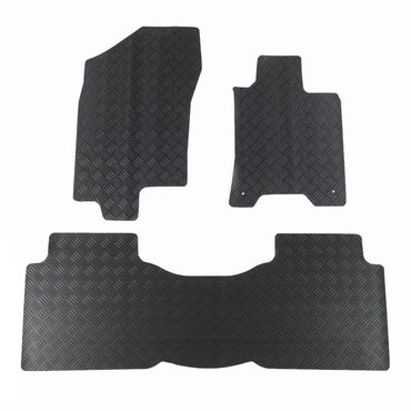 Fits Nissan Navara Heavy Duty Rubber Floor Mats Black 3Mm (2015-2018) 524