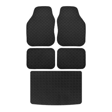 Nicoman Recycled Rubber Universal Car Mat Set in Black All Weather Protection