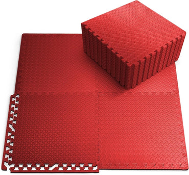 36 Gym YOGA Floor Nonslip Mats red, Interlocking, EVA Foam Exercise Floor