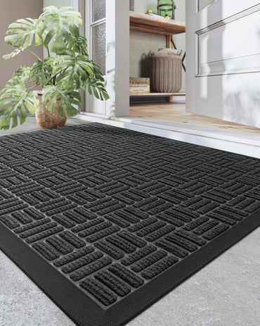 DEXI Front Door Mat outside Entrance, All-Season Heavy Duty Rubber Indoor Outdoo