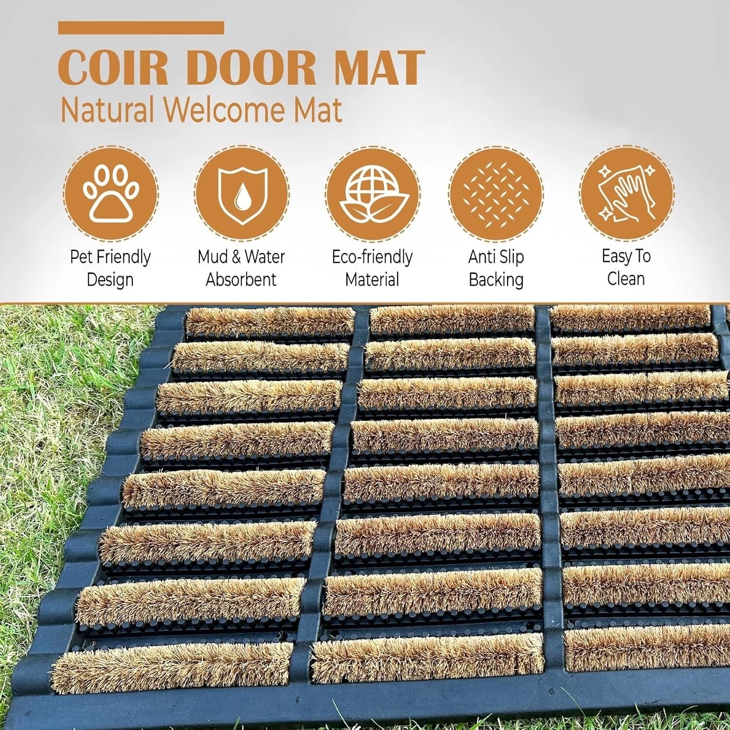 Nimbus Tuff Scrape Door Mat Heavy Duty Floor Mat Non Slip Outdoor Shoe Scrapper