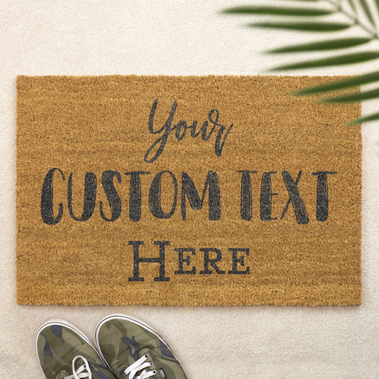 Custom Text Brush Door Mat Personalised Mat Custom Printed First Home Gift