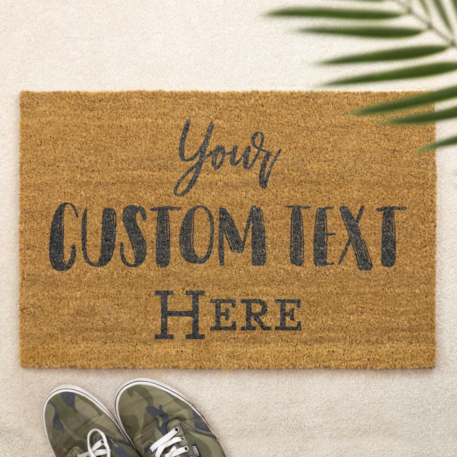 Custom Text Brush Door Mat Personalised Mat Custom Printed First Home Gift
