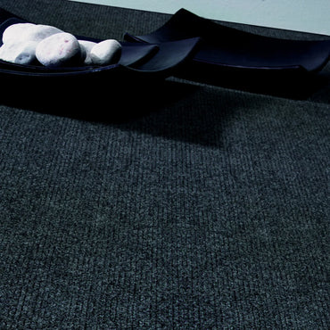 Anthracite Entrance Matting - Ribbed Door Mat - Reception Doorway - Brown Black