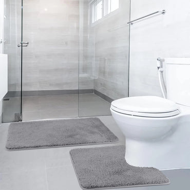 Non Slip Bath Mat Set of 2 Luxury Thick Microfiber Shaggy Bathroom Rugs 50 X 80