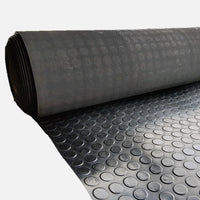 Rubber Flooring Mat Roll (3mm) + Trim-Fix Glue | Anti-Slip Coin Pattern Durable