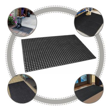 Non Slip Large Industrial Rubber Ring Door Mat House Outdoor Entrance Carpet Rug
