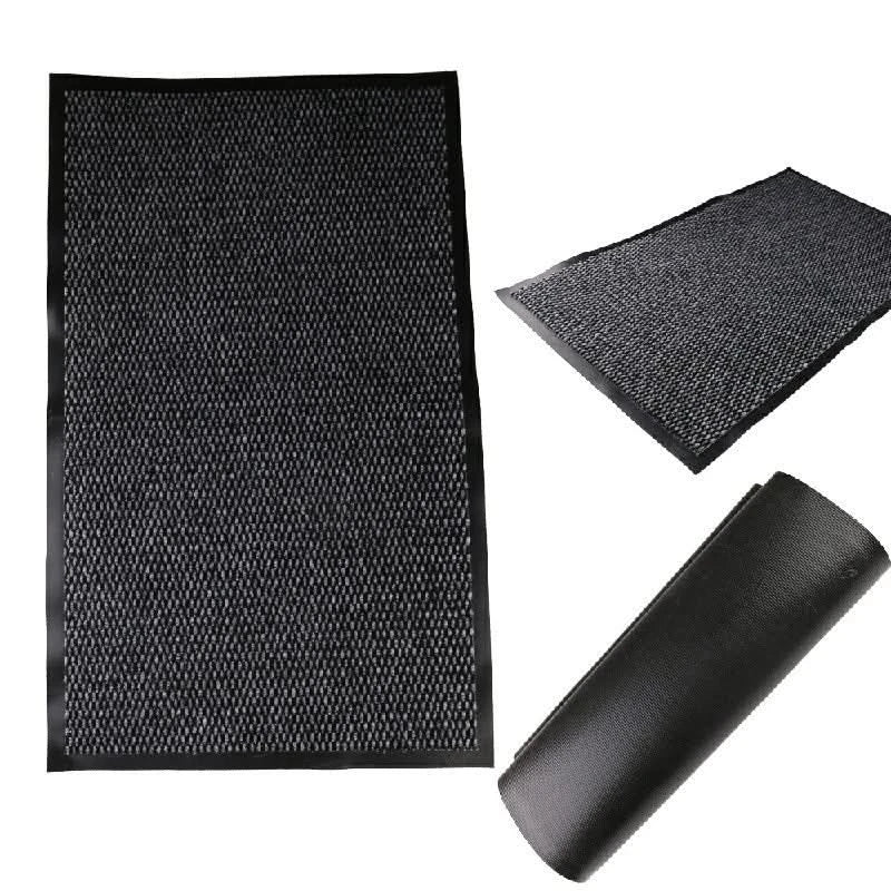 Heavy Duty Rubber Door Mat Non Slip Barrier Rug Grey Indoor Outdoor 45x75cm