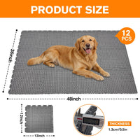 12Pcs 12 * 12 * 0.51inch Dog Kennel Flooring Interlocking Drainage Waterproof...