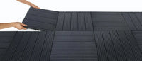Garden Interlocking Decking Tile - Recycled Rubber Grey Decktile, 45 x 45cm