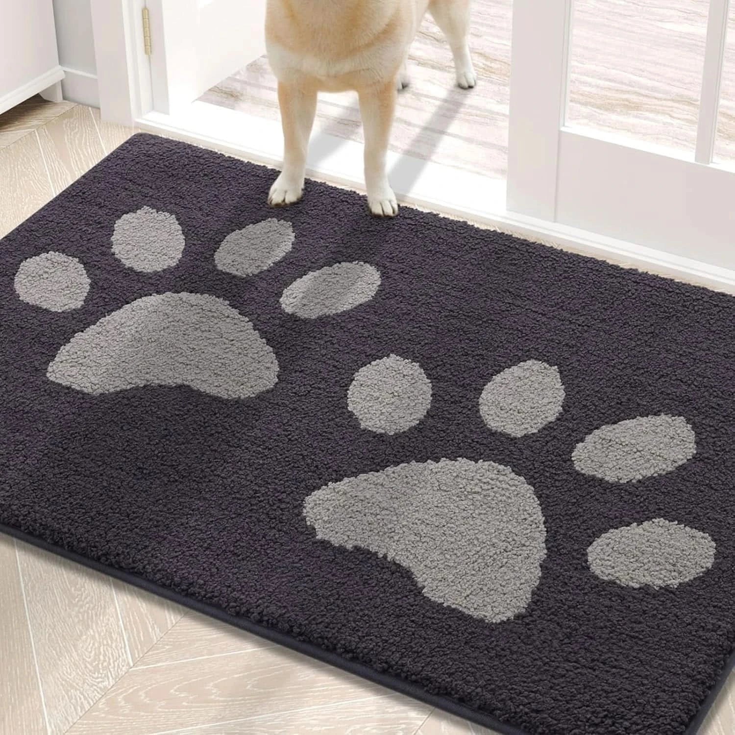 Dog Door Mat 30x20 Inch Absorbent Mud Mat Non-Slip Washable Indoor Rug