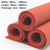 Thick 1-30mm Red Foam Sheet Sponge Rubber Gasket Seals Sheets Silicone Plate Pad