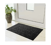 Non Slip Heavy Duty Black Welcome Mat Washable 40 x 60 Dirt Trapper Rubber Mat