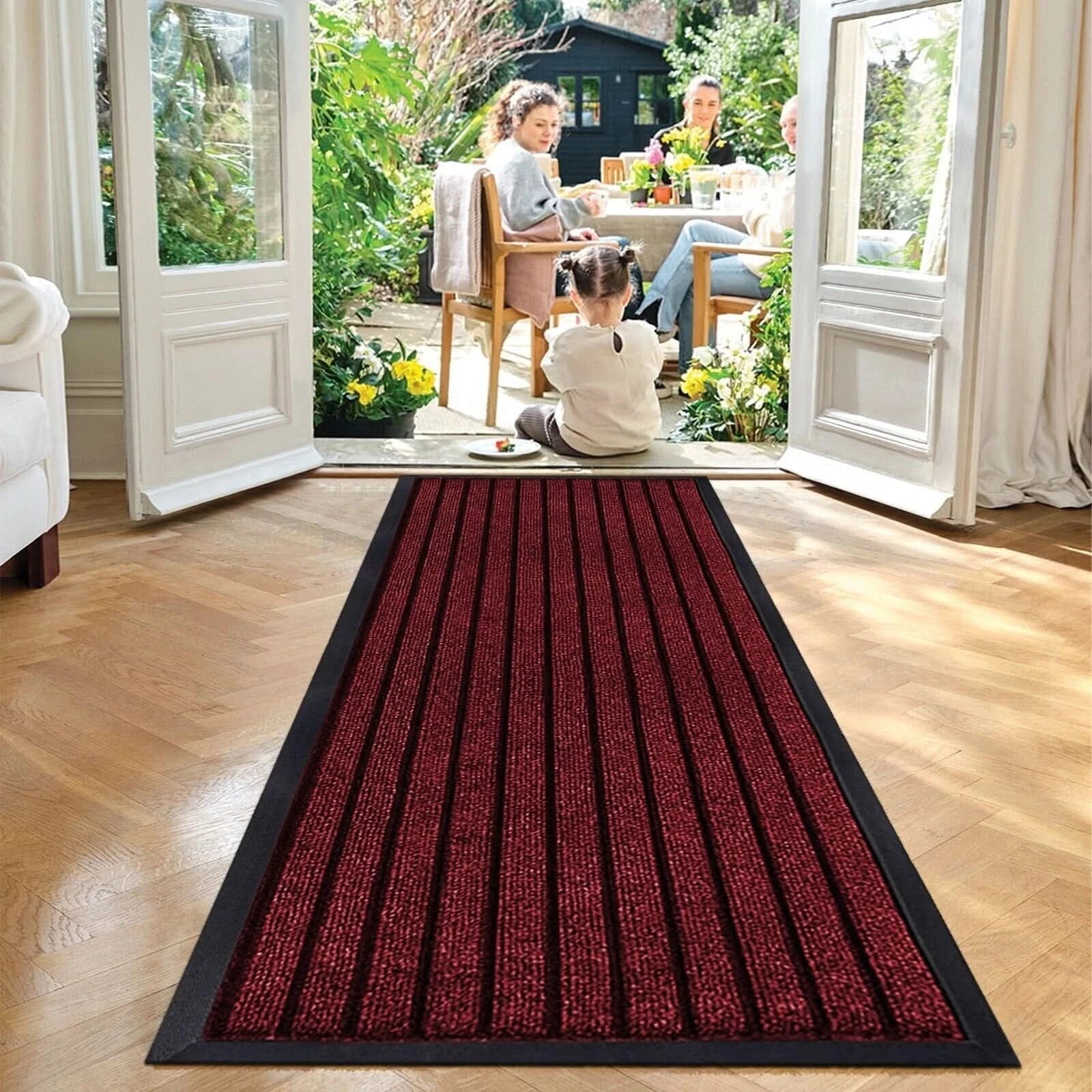 Large Heavy Duty Rubber Barrier Non Slip Door Mat Hall Kitchen Floor Runner Rug*