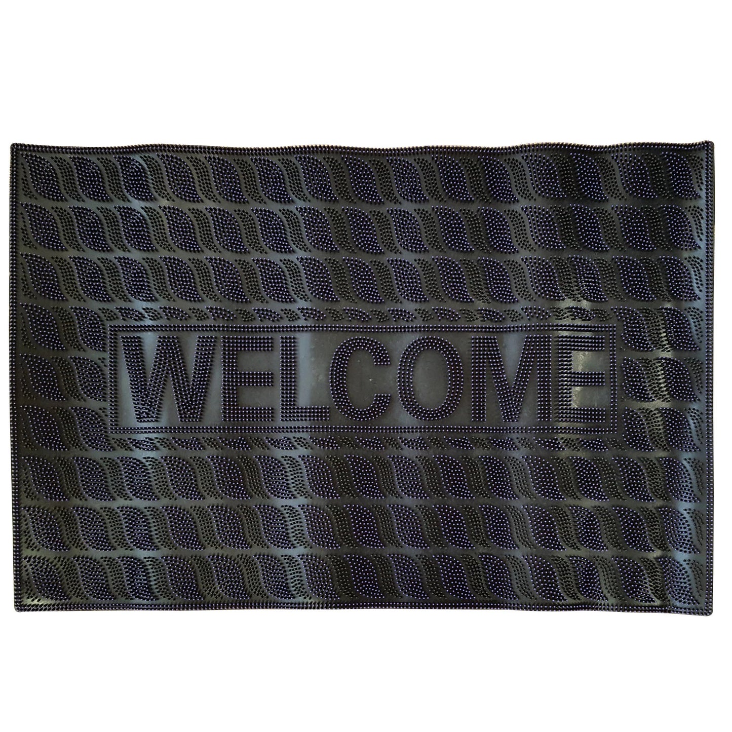 Heavy Duty Slip-Resistant Rubber Door Mat Welcome Design Outdoor Front Doormat