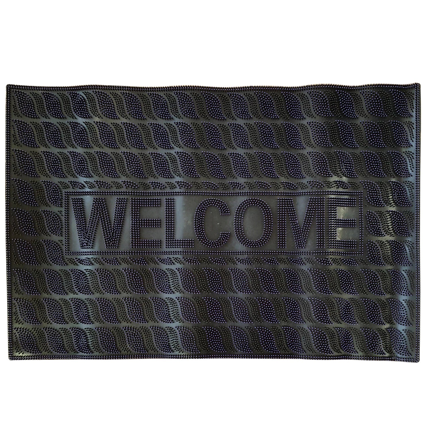 Heavy Duty Slip-Resistant Rubber Door Mat Welcome Design Outdoor Front Doormat