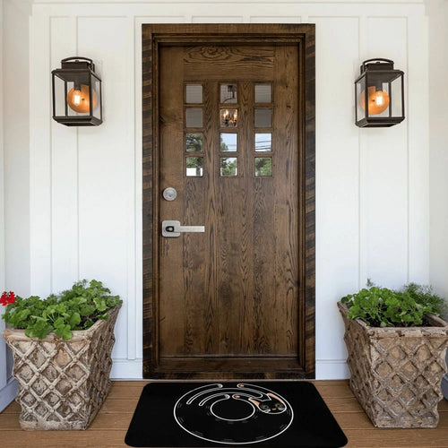 Black Cat Doormat Rug Carpet Mat Durable Floor Mat Front Room Corridor Bedroom