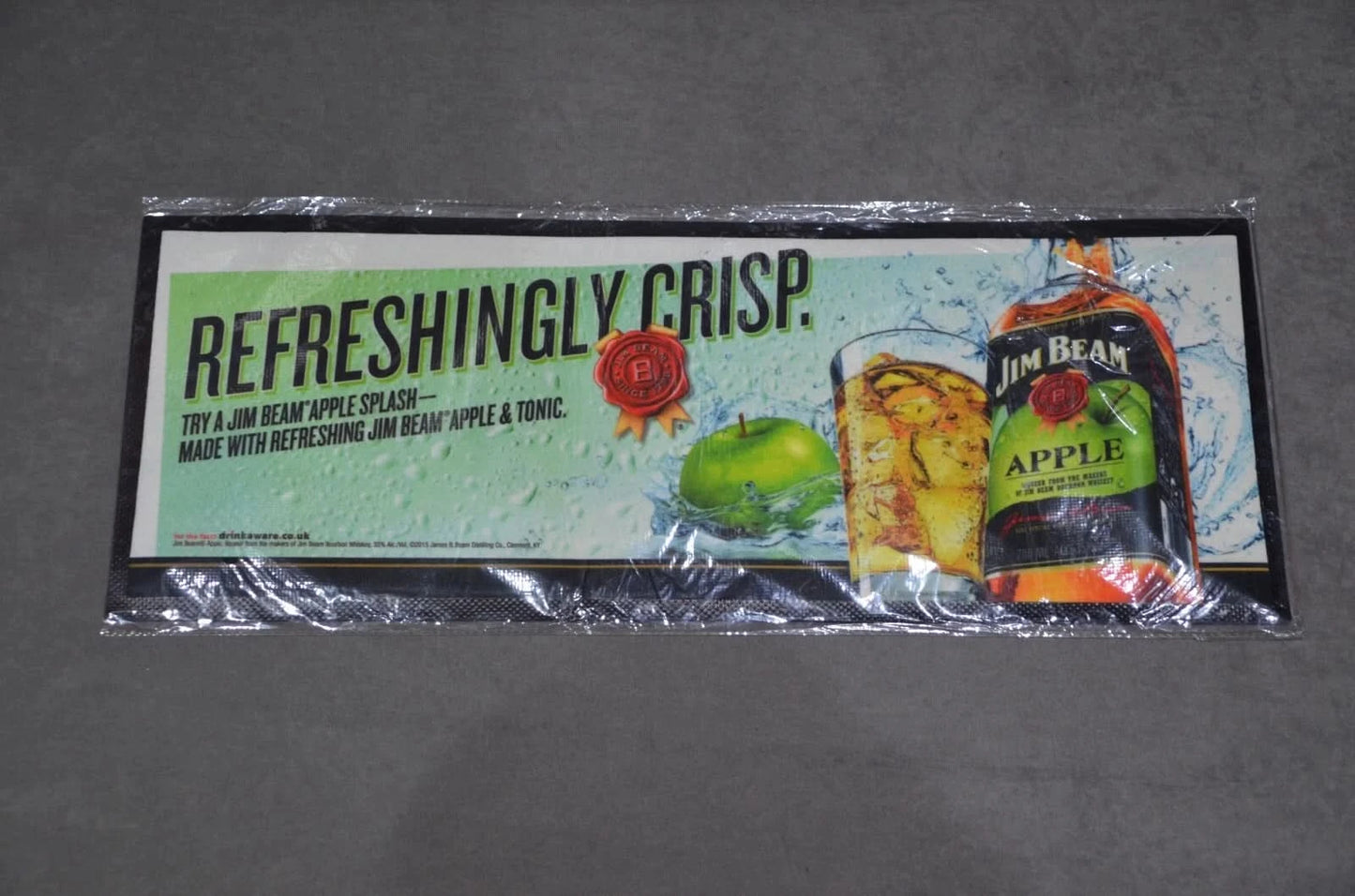 Jim Beam Apple Rubber Backed Bar Runner Drip Beer Mat Wetstop New 58 x 22 cm