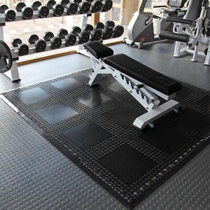Heavy Duty Rubber Gym Mats Garage Flooring Tiles Commercial Interlocking 4pcs