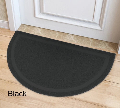 Half Moon Semi-Circle Non Slip Washable PVC Entrance Door Mat Floor Mat 36x60cm