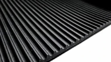 Fine Ribbed Black Rubber Mat 3mm Thick for Gym, Shed, Garage or Workshop