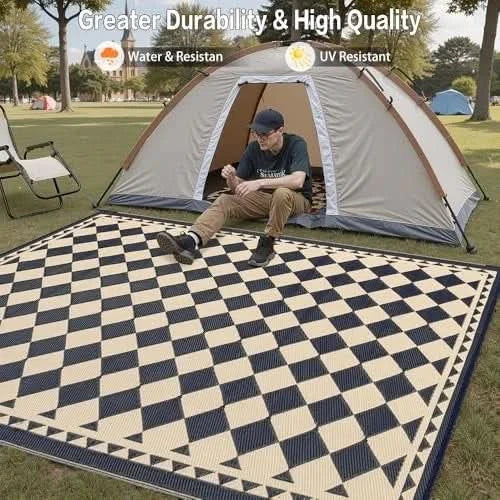 Outdoor Rug for Patios Clearance,Waterproof Mat,Large Outside