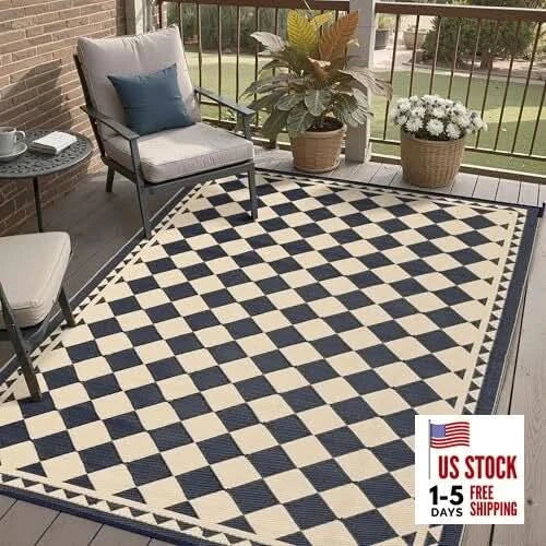 Outdoor Rug for Patios Clearance,Waterproof Mat,Large Outside